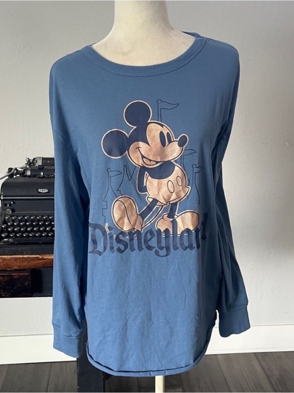 Disney Mickey Mouse 50th Anniversary Rose Gold Long Sleeve T-Shirt - Size Large